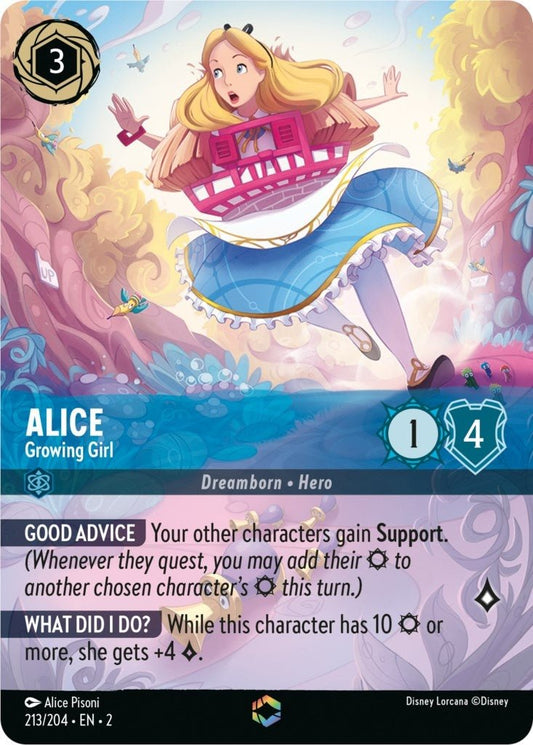 Disney Lorcana - Alice - Growing Girl (Enchanted) (213/204) (Rise of the Floodborn)