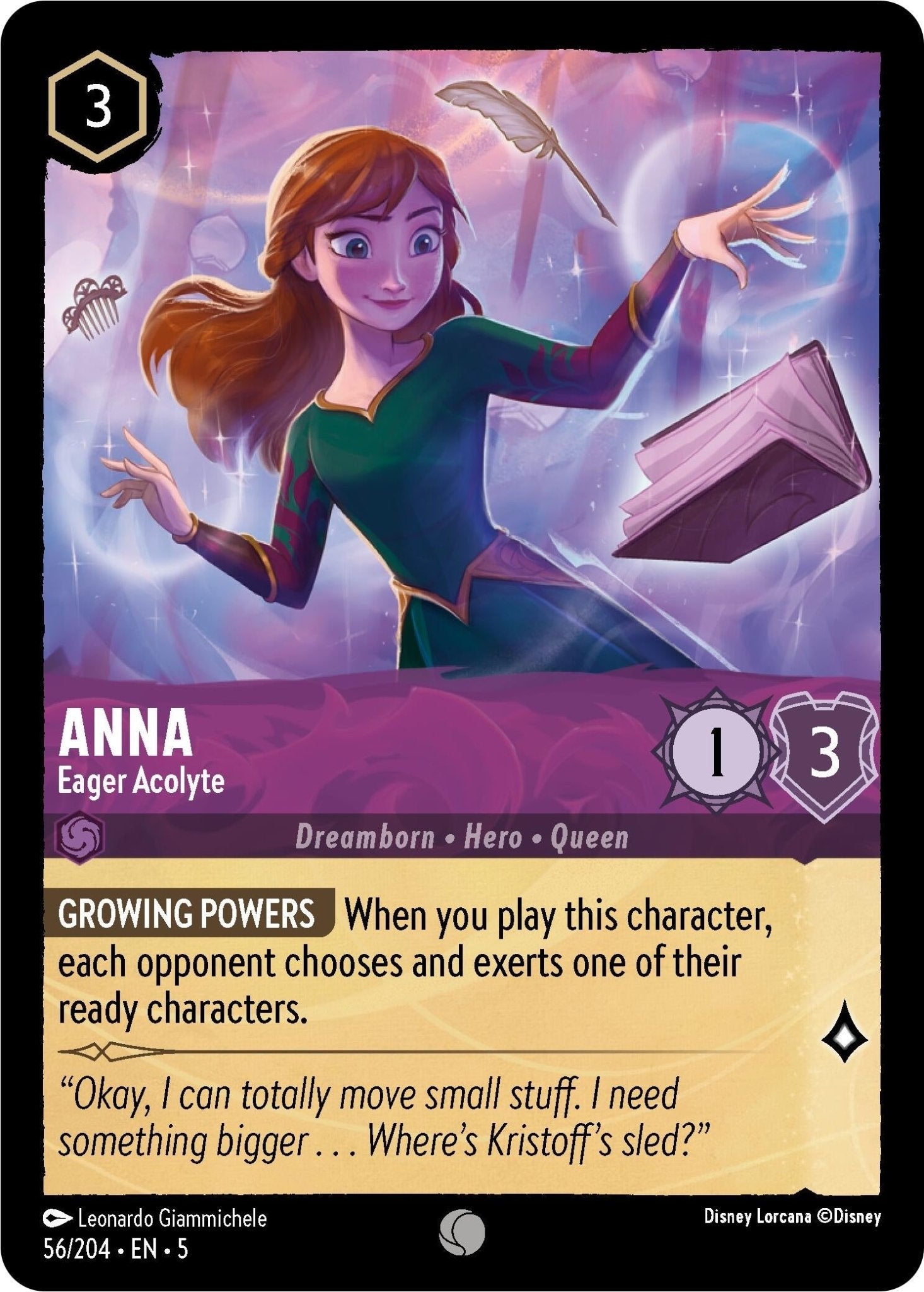 Disney Lorcana - Anna - Eager Acolyte (56/204) (Shimmering Skies)