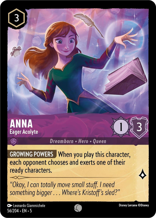 Disney Lorcana - Anna - Eager Acolyte (56/204) (Shimmering Skies)
