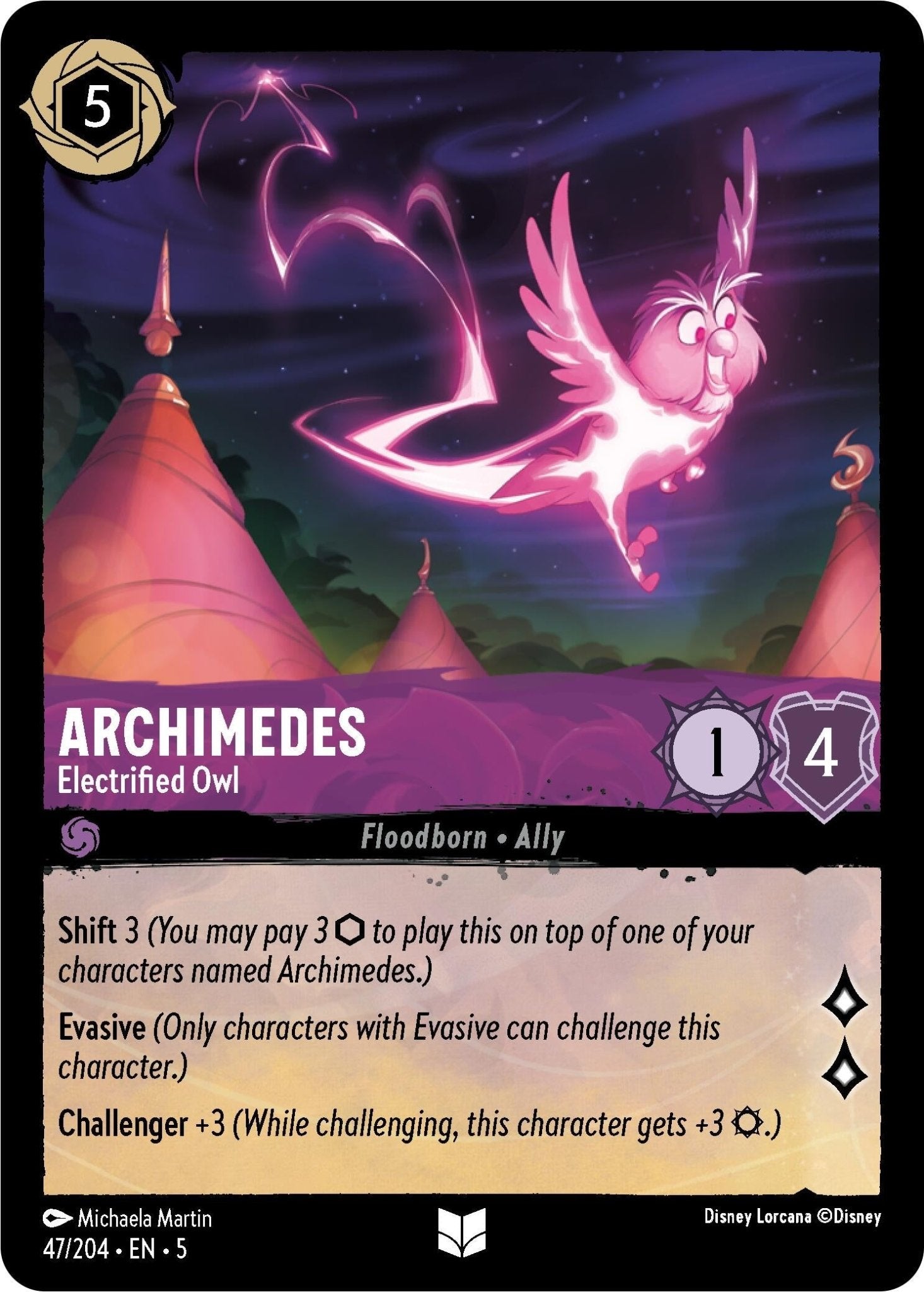 Disney Lorcana - Archimedes - Electrified Owl (47/204) (Shimmering Skies)