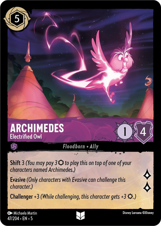 Disney Lorcana - Archimedes - Electrified Owl (47/204) (Shimmering Skies)
