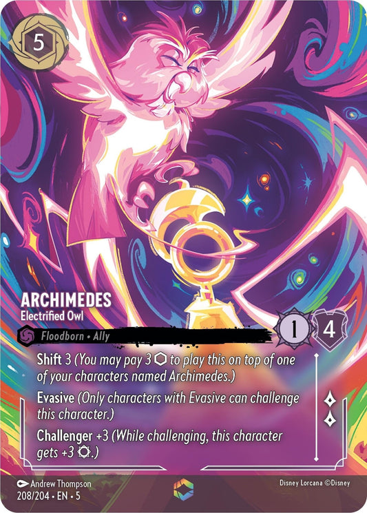 Disney Lorcana - Archimedes - Electrified Owl (Enchanted) (208/204) (Shimmering Skies)