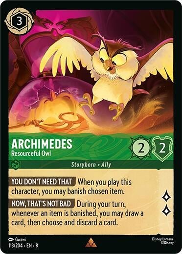 Disney Lorcana - Archimedes - Resourceful Owl (113/204) (Reign of Jafar)