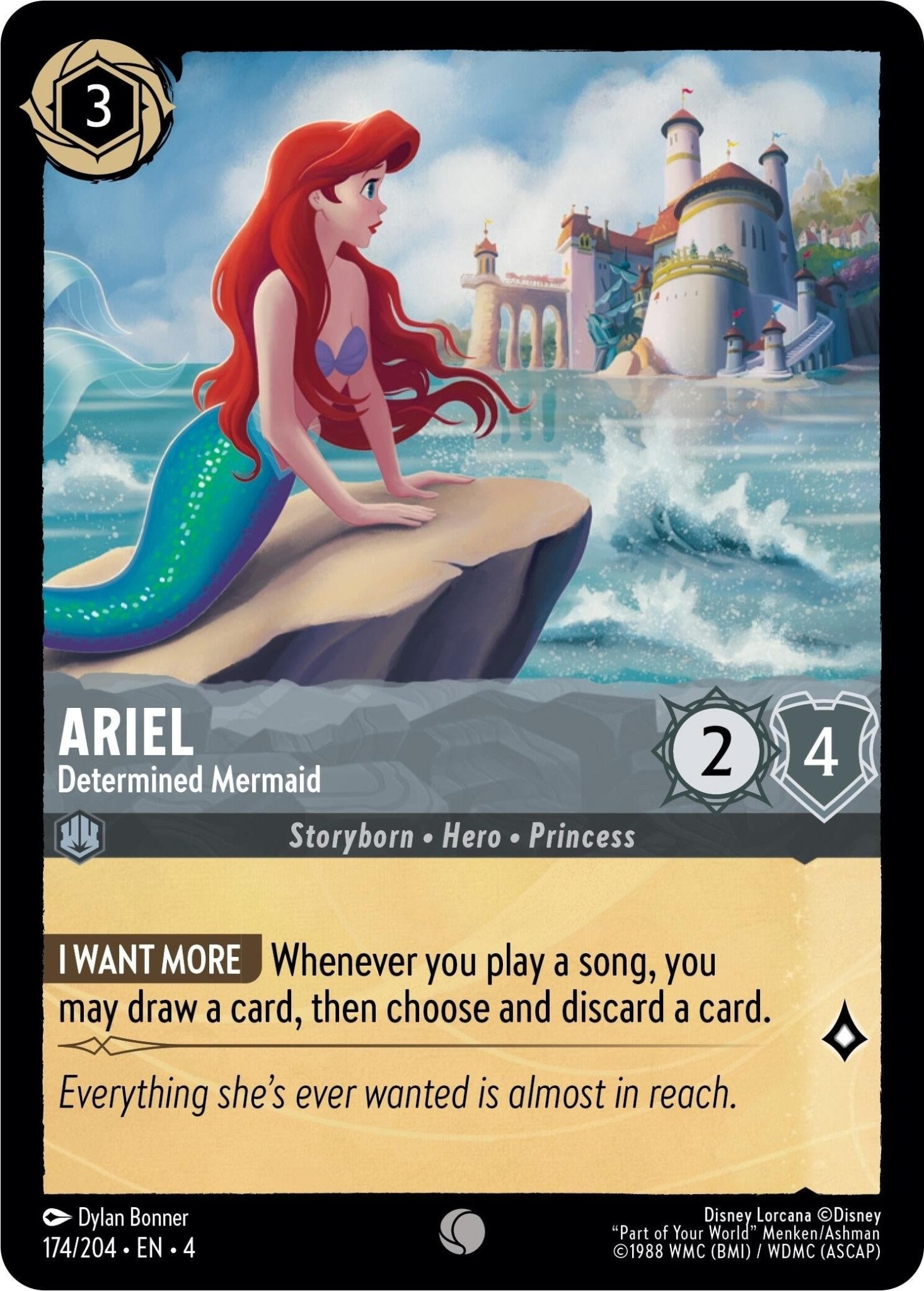 Disney Lorcana - Ariel - Determined Mermaid (174/204) (Ursula's Return)