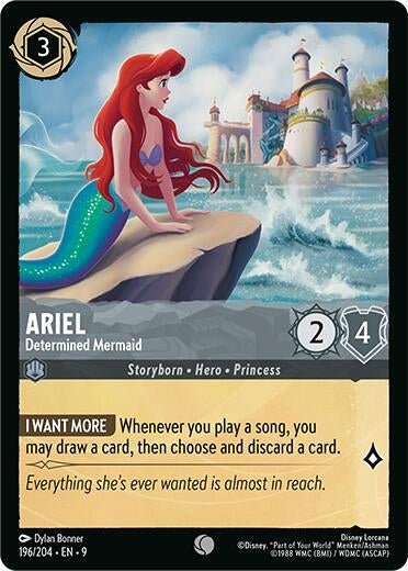 Disney Lorcana - Ariel - Determined Mermaid (196/204) (Fabled)