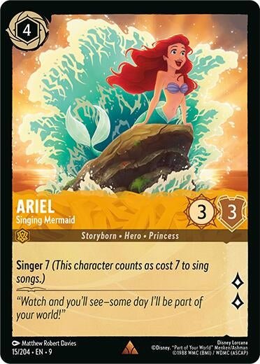 Disney Lorcana - Ariel - Singing Mermaid (15/204) (Fabled)
