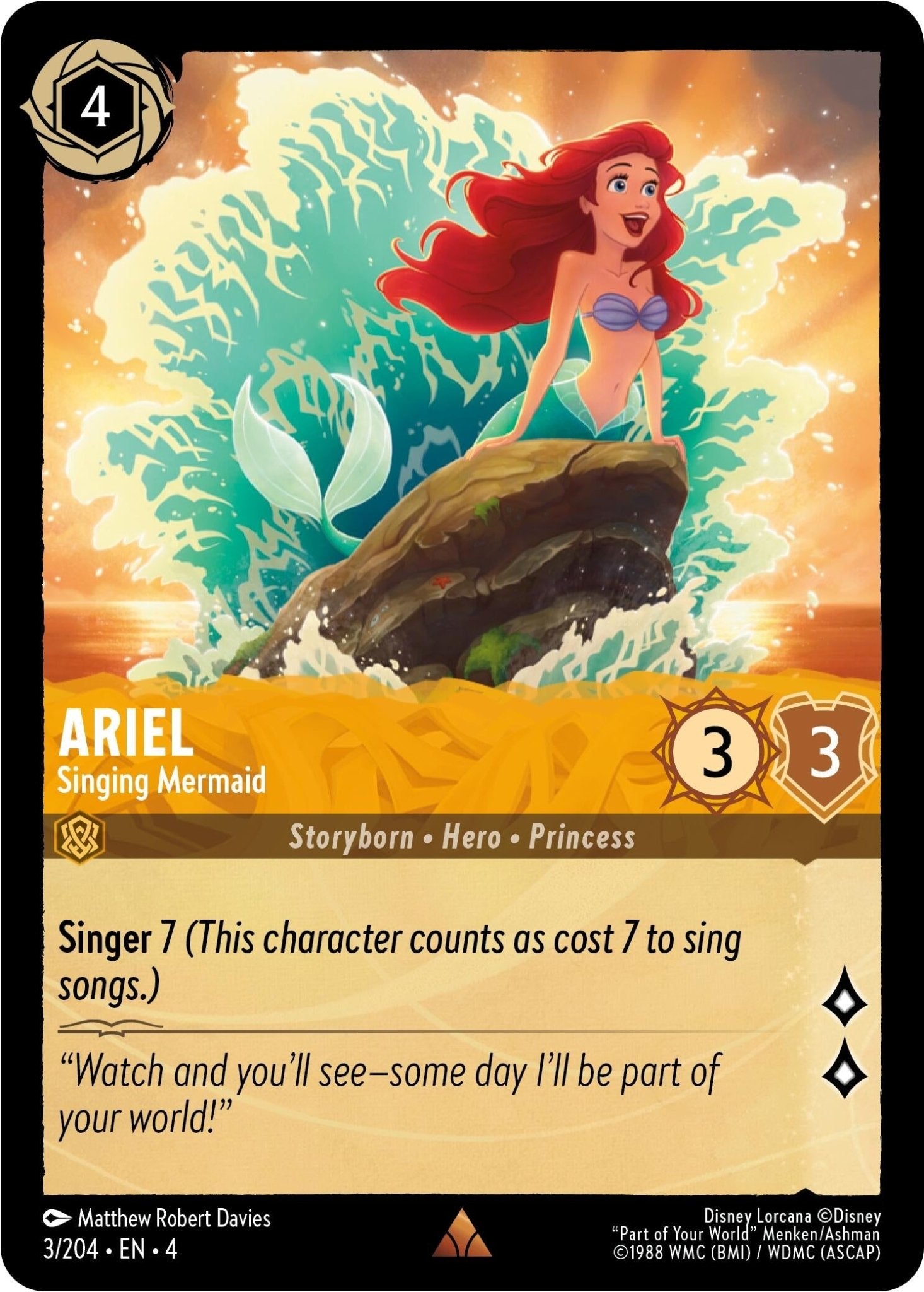 Disney Lorcana - Ariel - Singing Mermaid (3/204) (Ursula's Return)