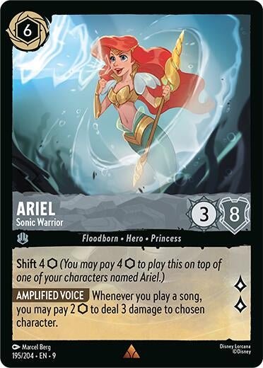 Disney Lorcana - Ariel - Sonic Warrior (195/204) (Fabled)