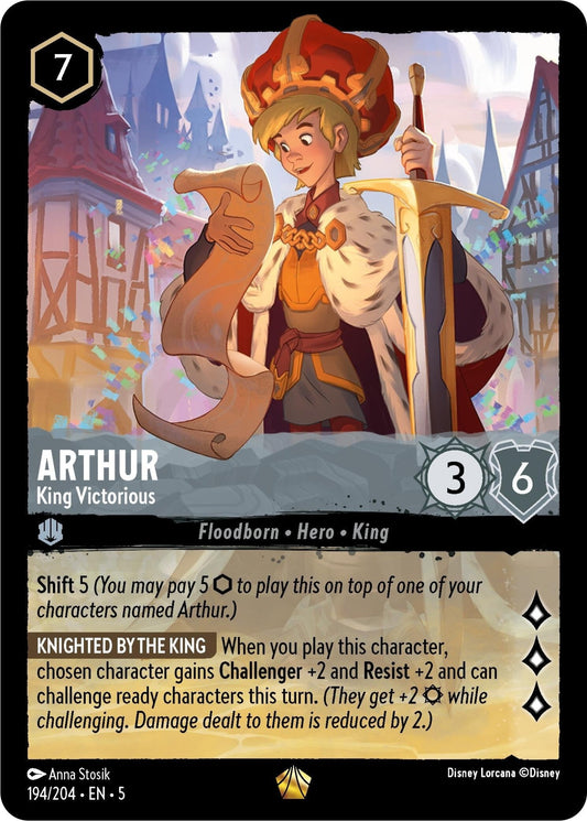 Disney Lorcana - Arthur - King Victorious (194/204) (Shimmering Skies)