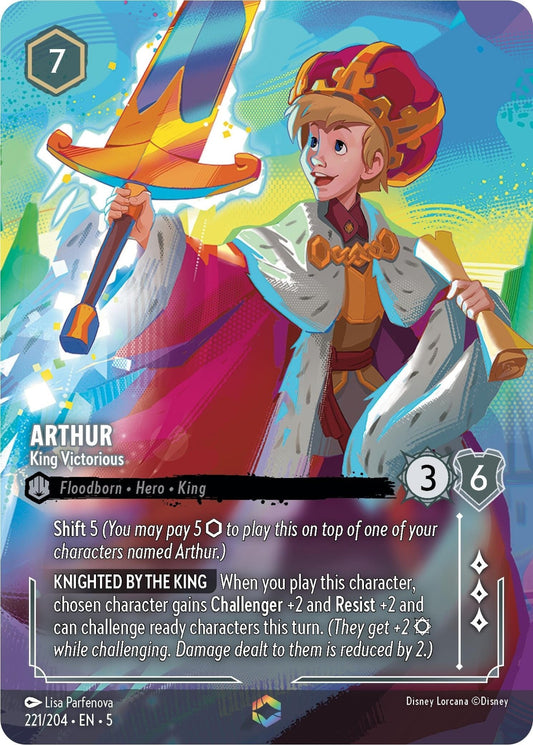 Disney Lorcana - Arthur - King Victorious (Enchanted) (221/204) (Shimmering Skies)