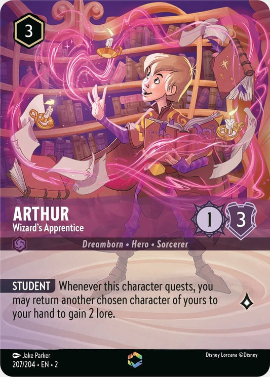 Disney Lorcana - Arthur - Wizard's Apprentice (Enchanted) (207/204) (Rise of the Floodborn)