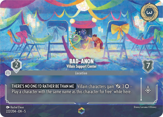 Disney Lorcana - Bad - Anon - Villain Support Center (Enchanted) (222/204) (Shimmering Skies)