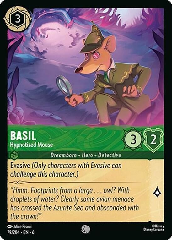 Disney Lorcana - Basil - Hypnotized Mouse (79/204) (Azurite Sea)