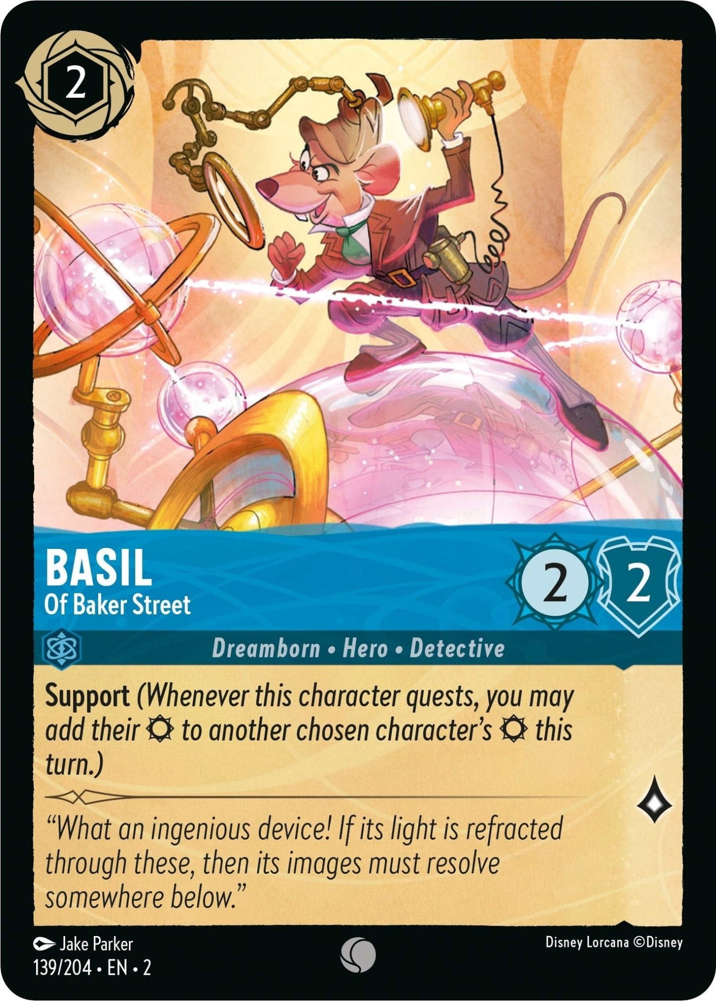 Disney Lorcana - Basil - Of Baker Street (139/204) (Rise of the Floodborn)