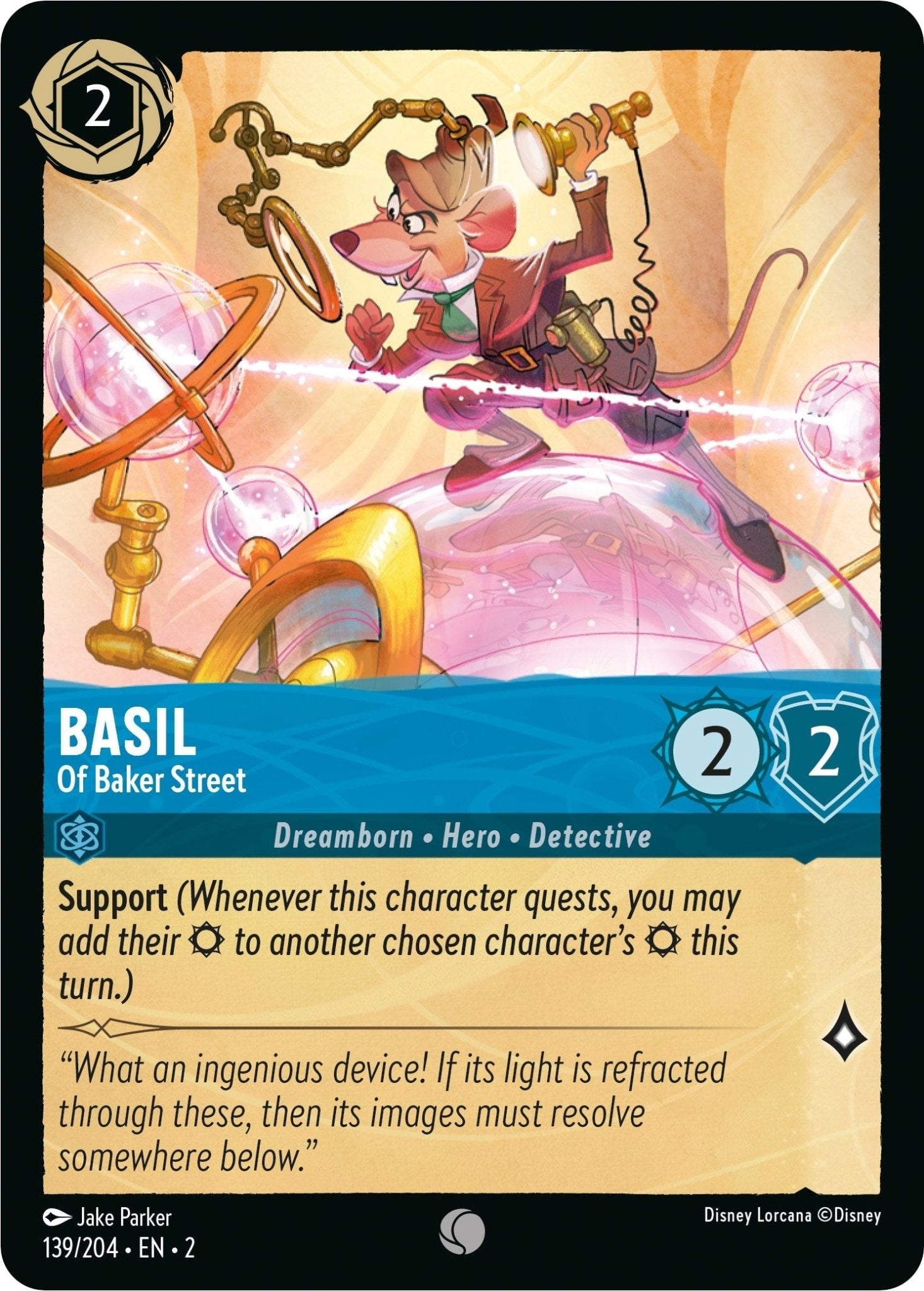Disney Lorcana - Basil - Of Baker Street (139/204) (Rise of the Floodborn)