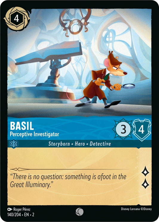 Disney Lorcana - Basil - Perceptive Investigator (140/204) (Rise of the Floodborn)