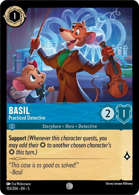 Disney Lorcana - Basil - Practiced Detective (153/204) (Shimmering Skies)