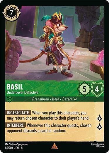 Disney Lorcana - Basil - Undercover Detective (86/204) (Reign of Jafar)