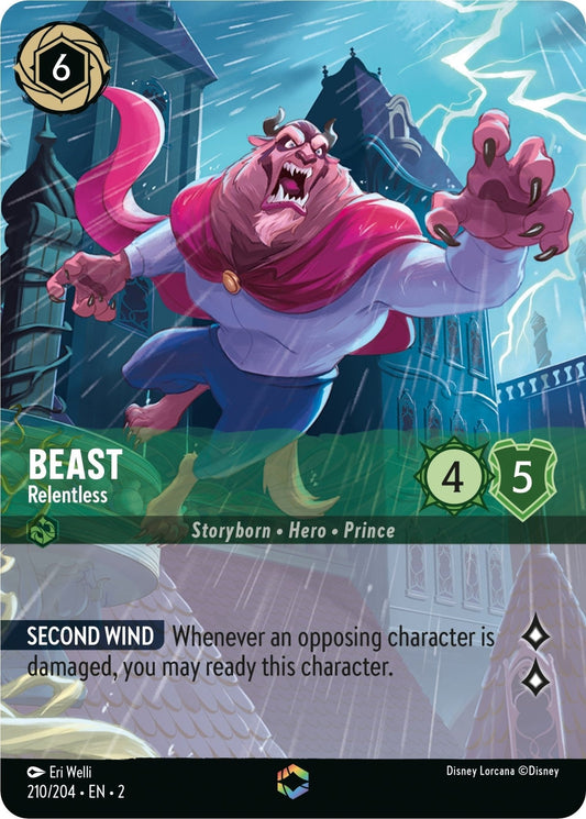 Disney Lorcana - Beast - Relentless (Enchanted) (210/204) (Rise of the Floodborn)