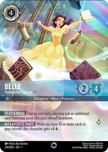 Disney Lorcana - Belle - Strange but Special (Enchanted) (214/204) (The First Chapter)