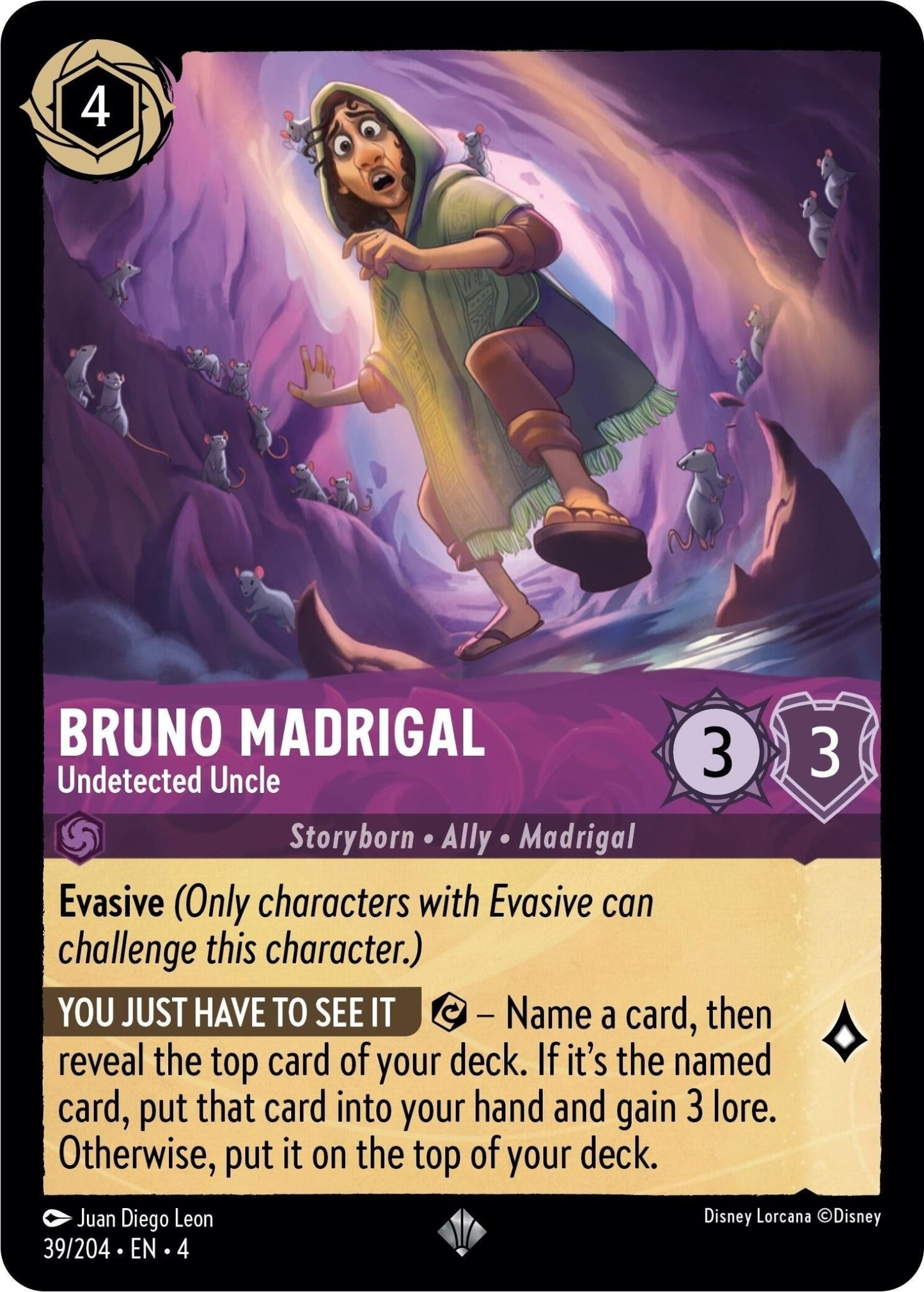 Disney Lorcana - Bruno Madrigal - Undetected Uncle (39/204) (Ursula's Return)
