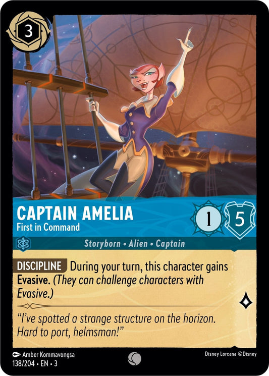Disney Lorcana - Captain Amelia - First in Command (138/204) (Into the Inklands)