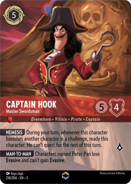 Disney Lorcana - Captain Hook - Master Swordsman (Enchanted) (214/204) (Into the Inklands)