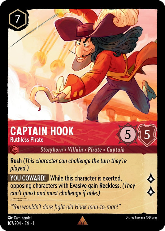 Disney Lorcana - Captain Hook - Ruthless Pirate (107/204) (The First Chapter)
