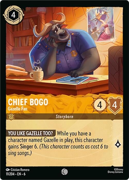 Disney Lorcana - Chief Bogo - Gazelle Fan (11/204) (Azurite Sea)