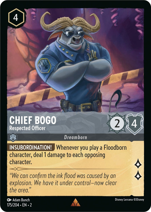 Disney Lorcana - Chief Bogo - Respected Officer (175/204) (Rise of the Floodborn)