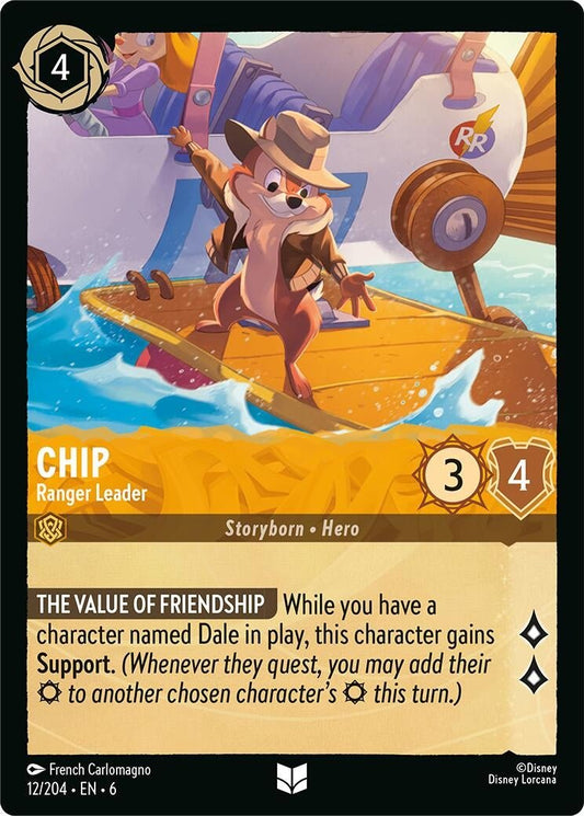 Disney Lorcana - Chip - Ranger Leader (12/204) (Azurite Sea)