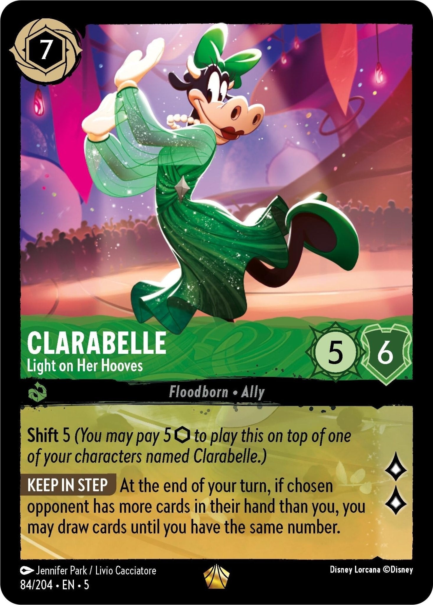 Disney Lorcana - Clarabelle - Light on Her Hooves (84/204) (Shimmering Skies)