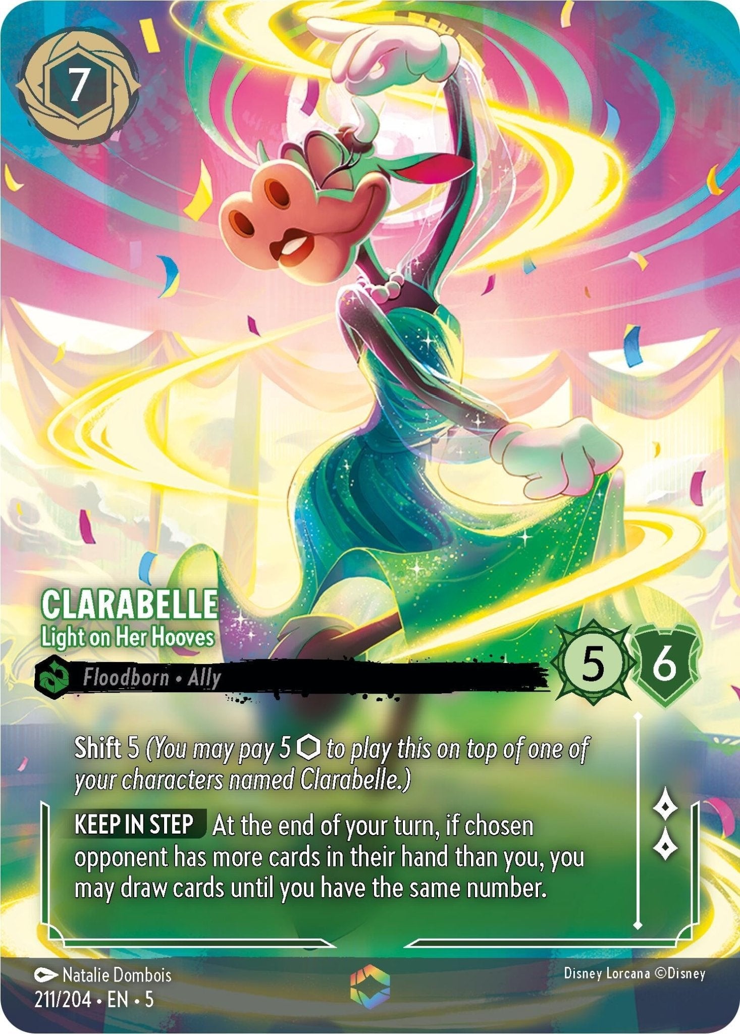 Disney Lorcana - Clarabelle - Light on Her Hooves (Enchanted) (211/204) (Shimmering Skies)