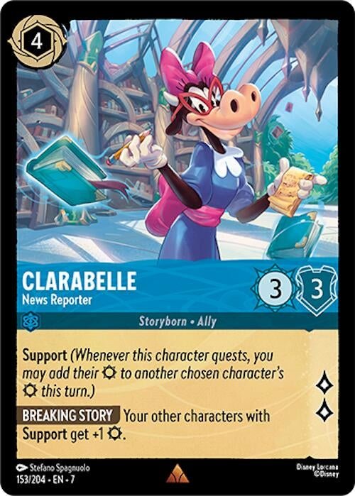 Disney Lorcana - Clarabelle - News Reporter (153/204) (Archazia's Island)