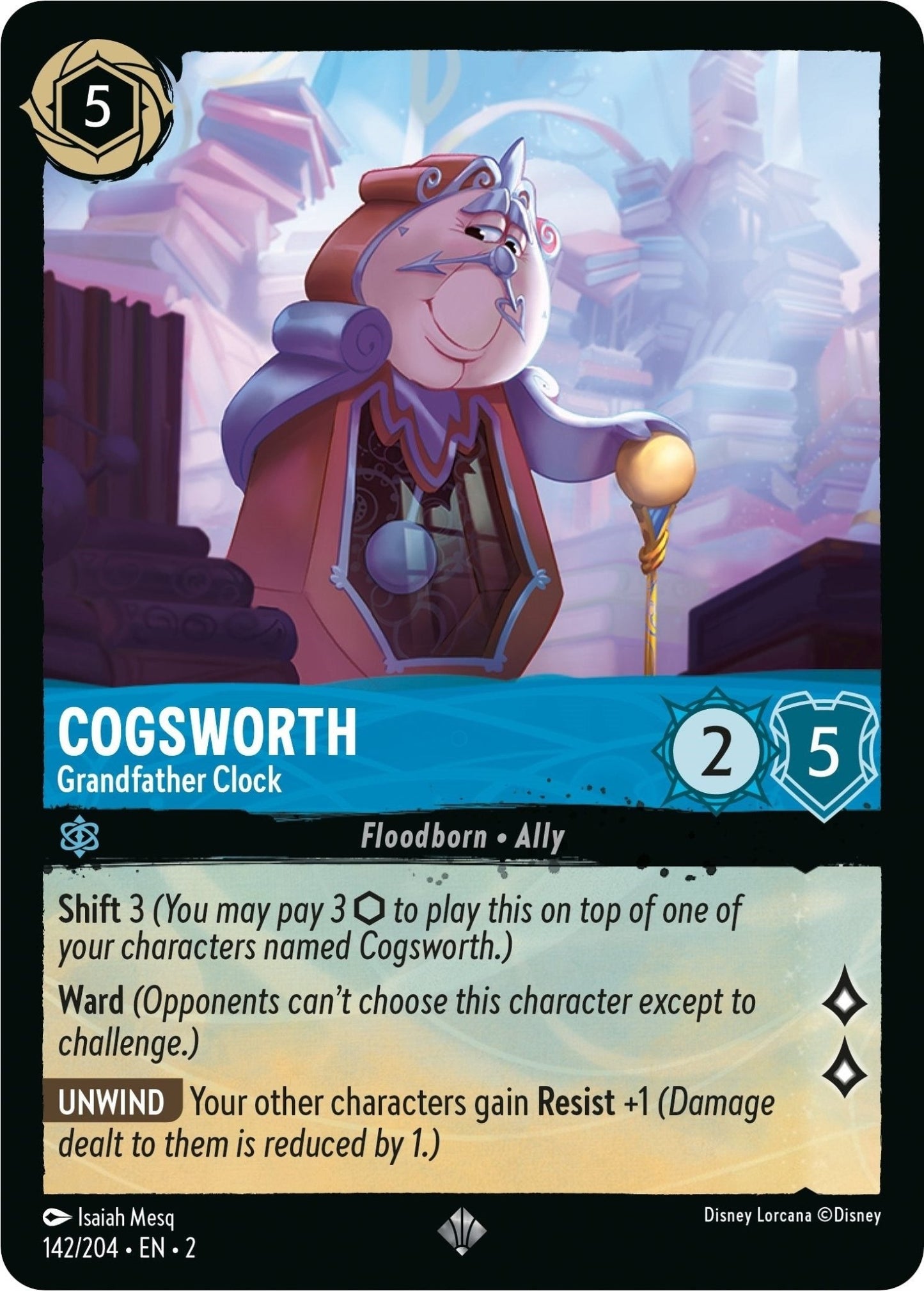 Disney Lorcana - Cogsworth - Grandfather Clock (142/204) (Rise of the Floodborn)
