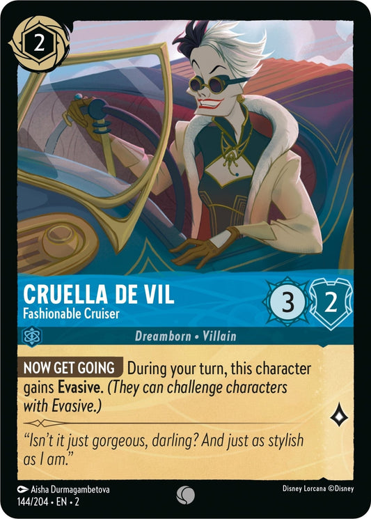 Disney Lorcana - Cruella De Vil - Fashionable Cruiser (144/204) (Rise of the Floodborn)