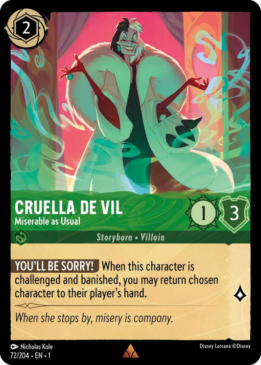 Disney Lorcana - Cruella de Vil - Miserable as Usual (72/204) (The First Chapter)