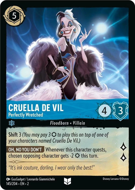 Disney Lorcana - Cruella De Vil - Perfectly Wretched (145/204) (Rise of the Floodborn)