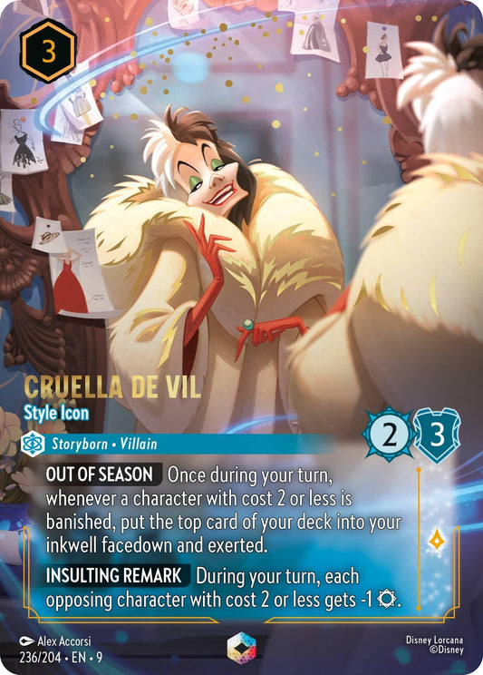 Disney Lorcana - Cruella De Vil - Style Icon (Enchanted) (236/204) (Fabled)