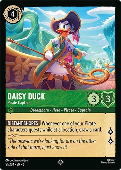 Disney Lorcana - Daisy Duck - Pirate Captain (81/204) (Azurite Sea)