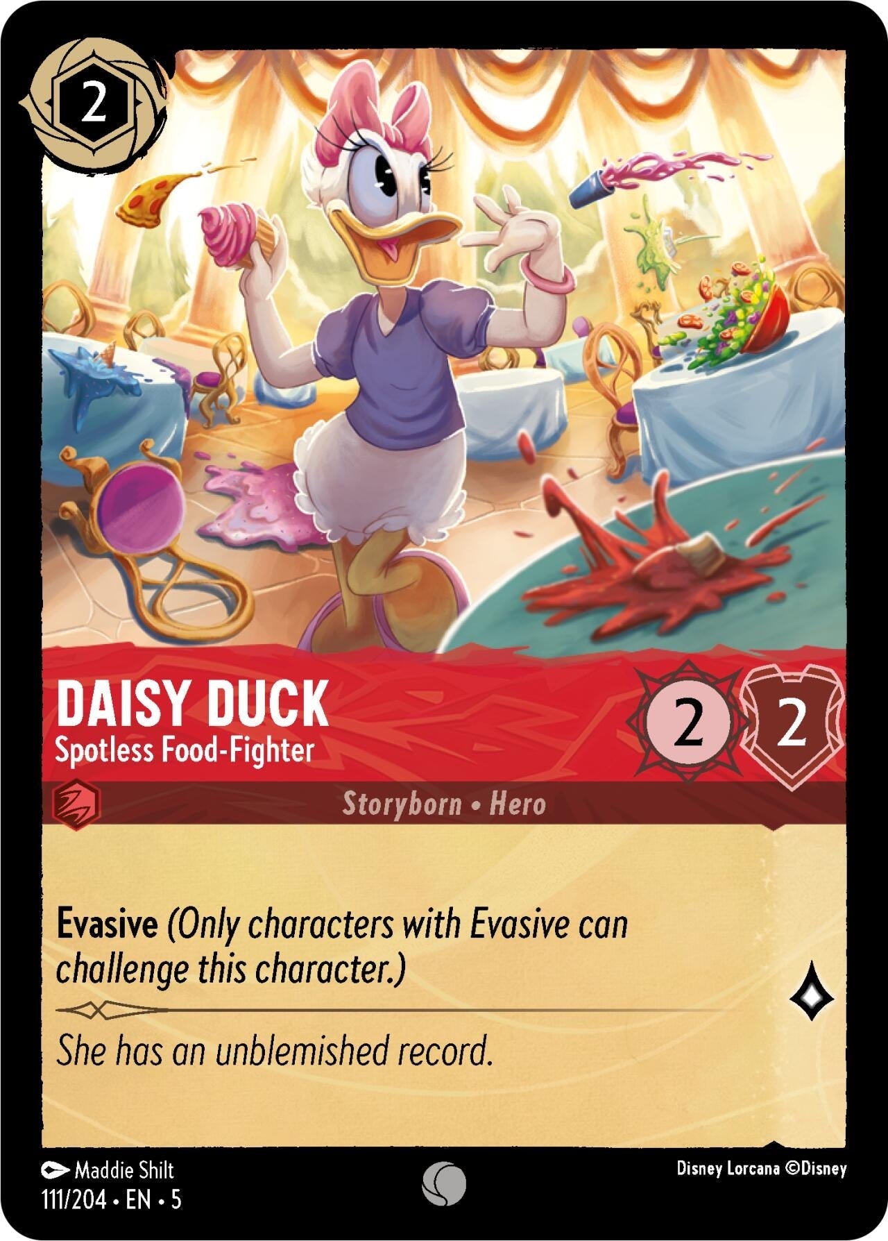 Disney Lorcana - Daisy Duck - Spotless Food - Fighter (111/204) (Shimmering Skies)