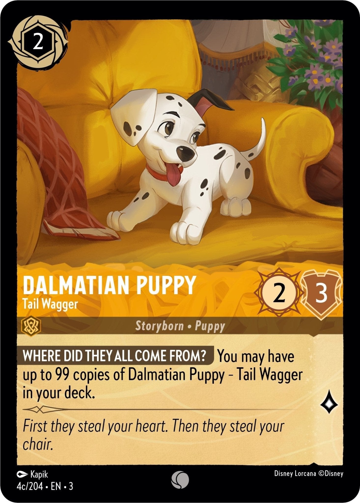 Disney Lorcana - Dalmatian Puppy - Tail Wagger (4c/204) (4c/204) (Into the Inklands)