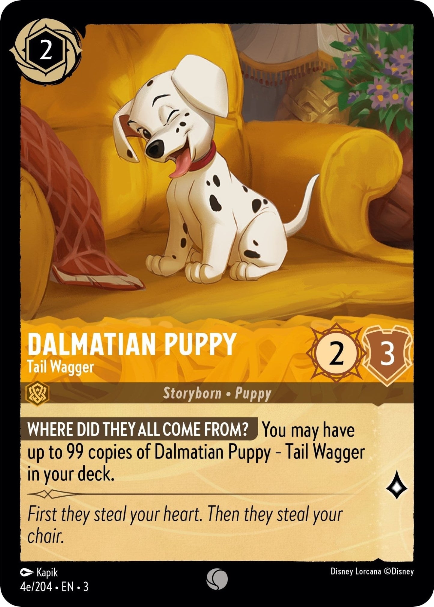 Disney Lorcana - Dalmatian Puppy - Tail Wagger (4e/204) (4e/204) (Into the Inklands)