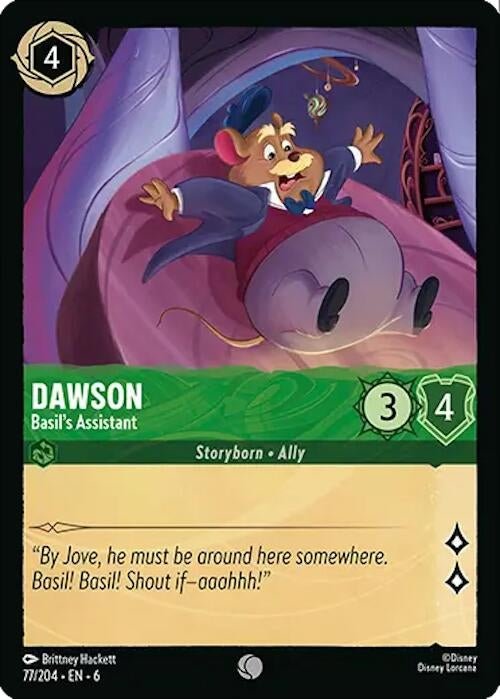 Disney Lorcana - Dawson - Basil's Assistant (77/204) (Azurite Sea)
