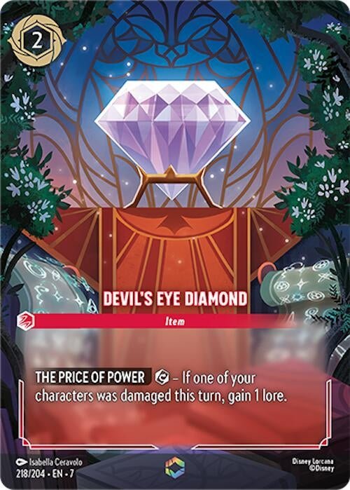 Disney Lorcana - Devil's Eye Diamond (Enchanted) (218/204) (Archazia's Island)