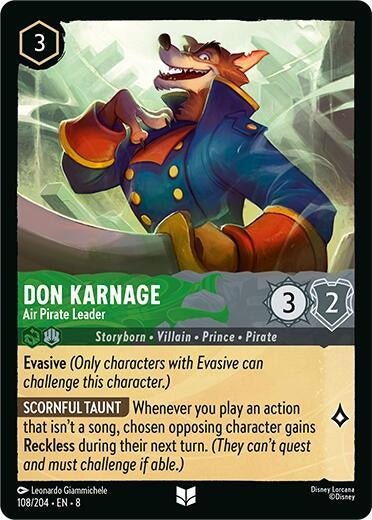 Disney Lorcana - Don Karnage - Air Pirate Leader (108/204) (Reign of Jafar)