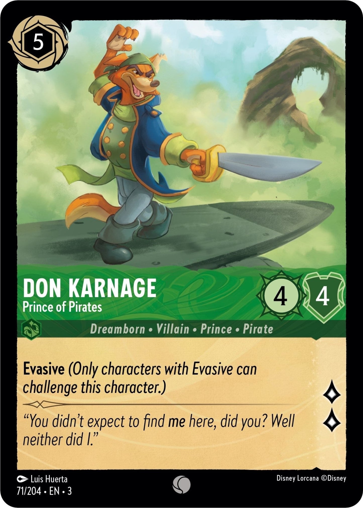 Disney Lorcana - Don Karnage - Prince of Pirates (71/204) (Into the Inklands)