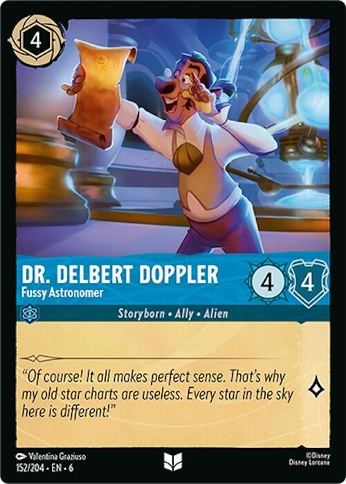 Disney Lorcana - Dr. Delbert Doppler - Fussy Astronomer (152/204) (Azurite Sea)