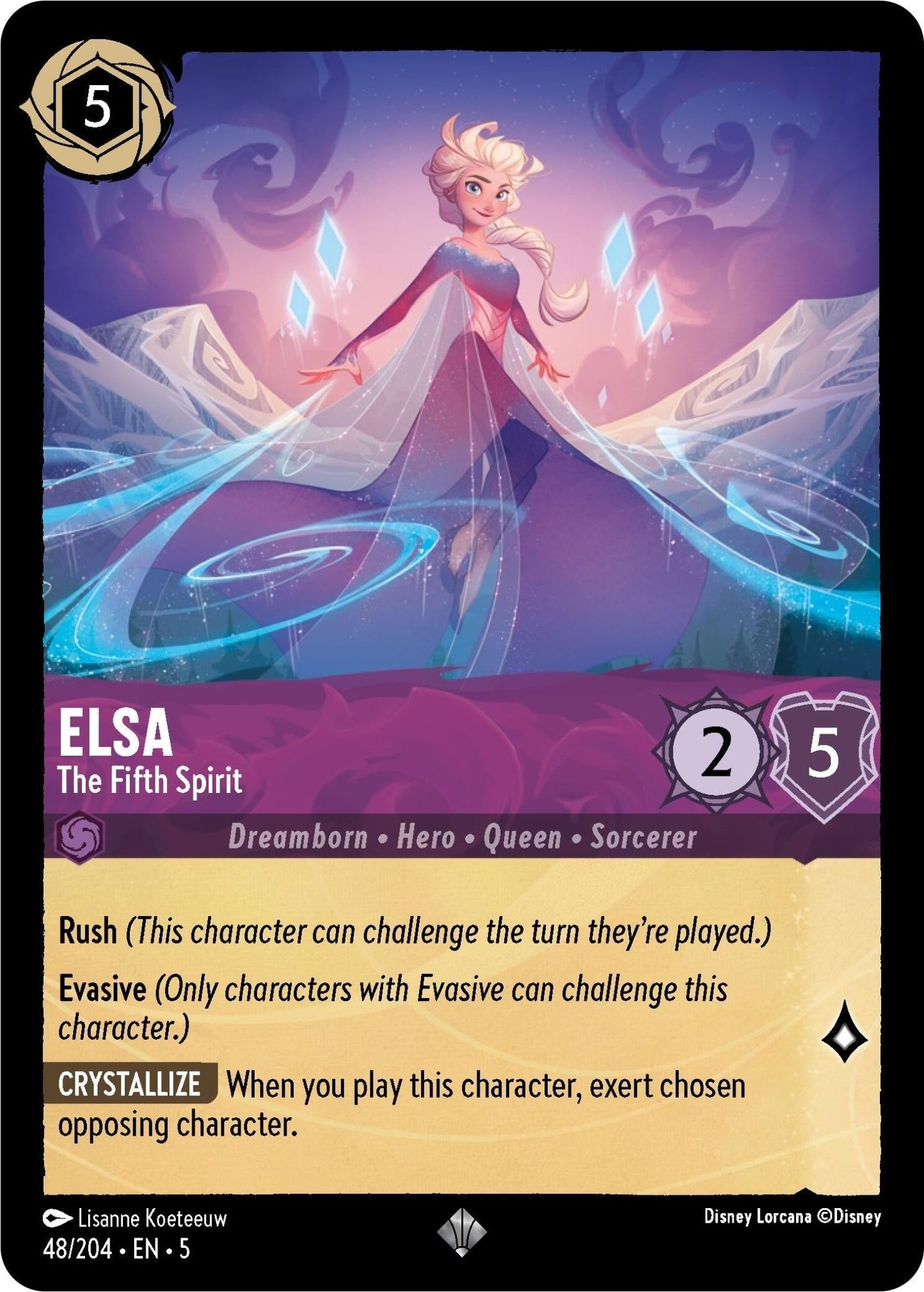 Disney Lorcana - Elsa - The Fifth Spirit (48/204) (Shimmering Skies)