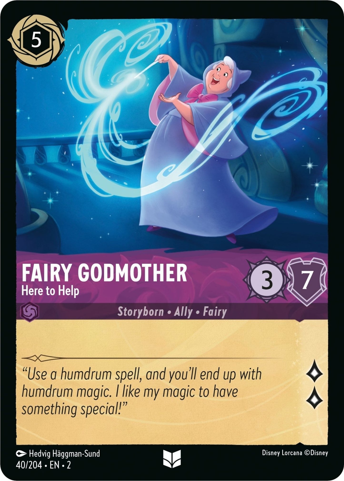 Disney Lorcana - Fairy Godmother - Here to Help (40/204) (Rise of the Floodborn)
